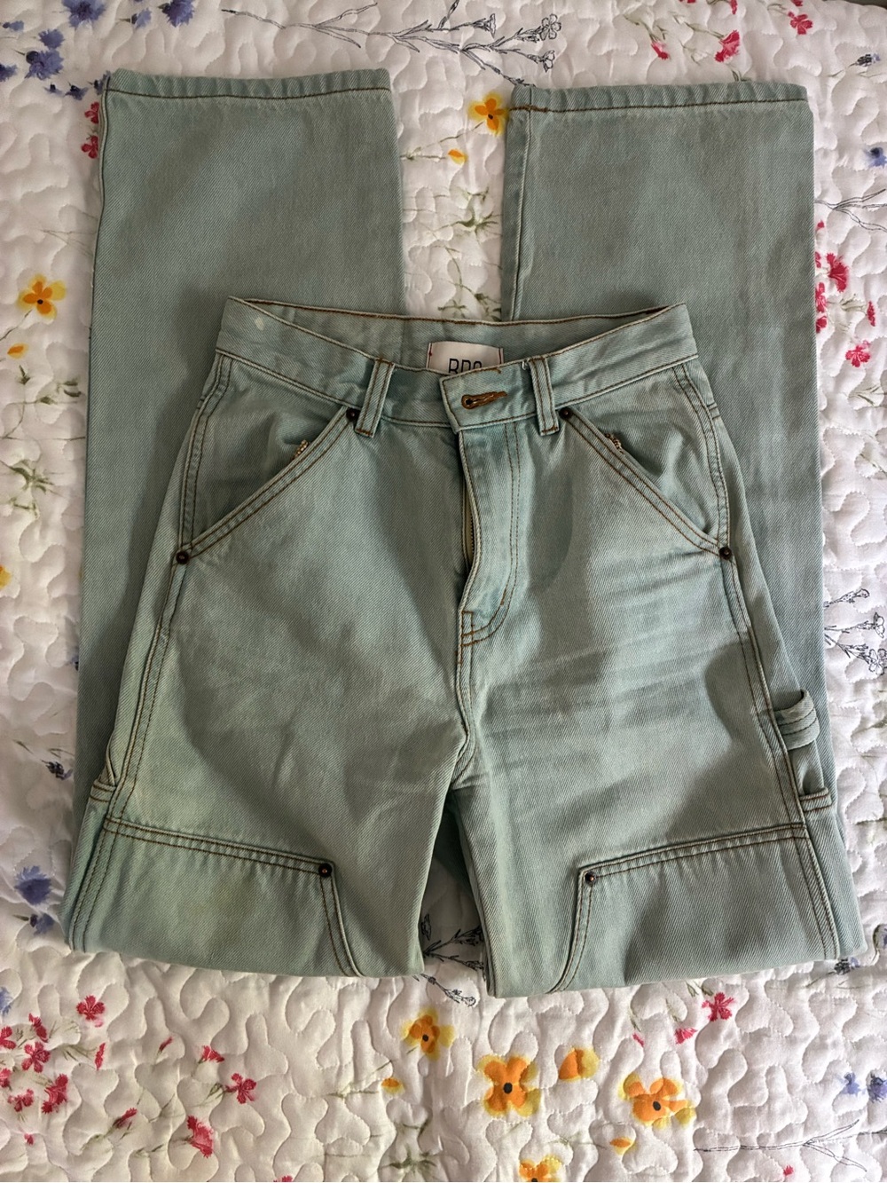 BDG Light Sage Straight-Leg Carpenter Jeans